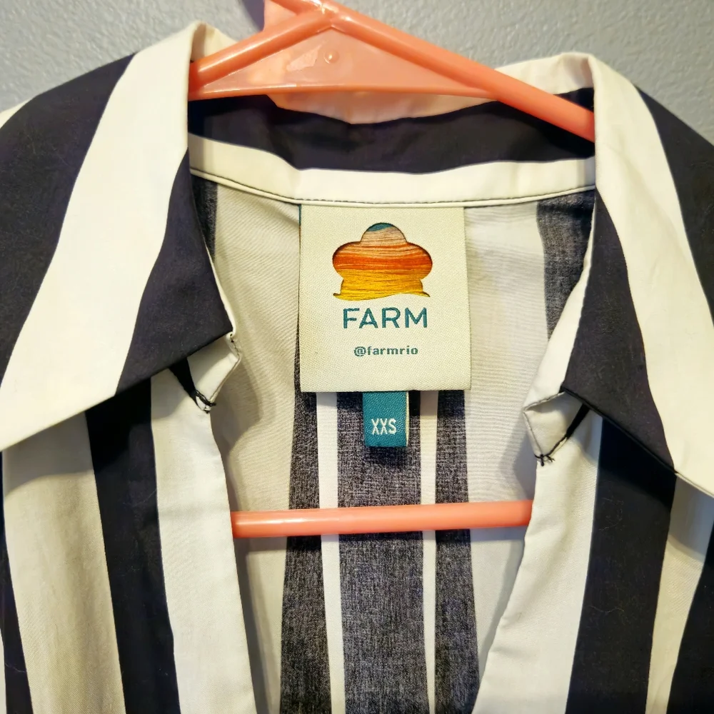 FARM Rio Black and Cream Striped Mini Dress - Picture 7 of 10